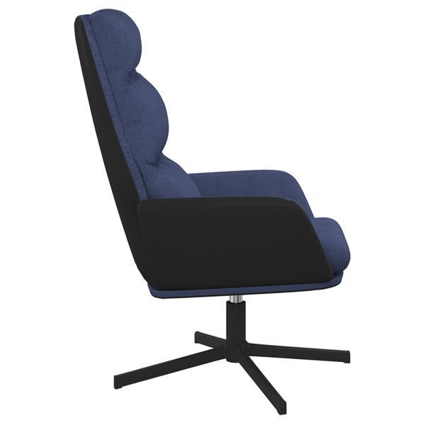 Grote foto vidaxl chaise de relaxation bleu tissu huis en inrichting stoelen