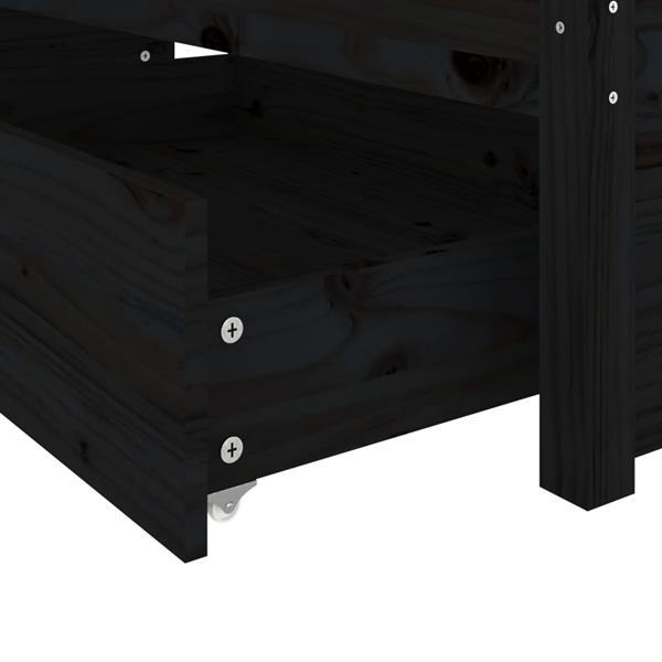 Grote foto vidaxl cadre de lit avec tiroirs noir 140x190 cm huis en inrichting bedden