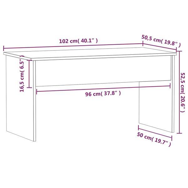 Grote foto vidaxl table basse ch ne marron 102x50 5x52 5 cm bois d ing huis en inrichting eettafels