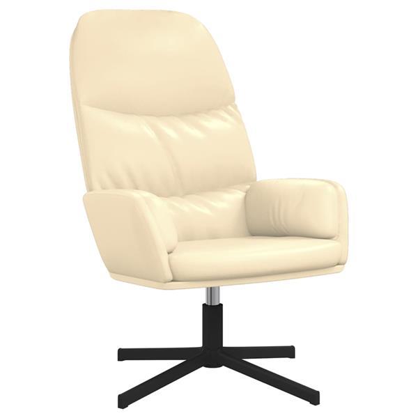 Grote foto vidaxl chaise de relaxation blanc cr me similicuir huis en inrichting stoelen