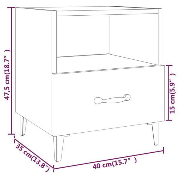 Grote foto vidaxl tables de chevet 2 pcs ch ne marron bois d ing nierie huis en inrichting complete slaapkamers