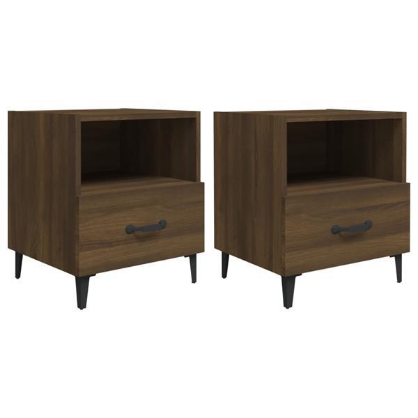 Grote foto vidaxl tables de chevet 2 pcs ch ne marron bois d ing nierie huis en inrichting complete slaapkamers