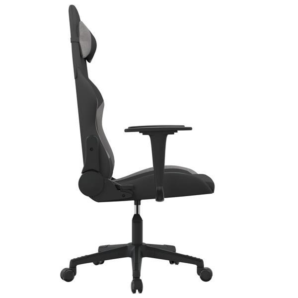 Grote foto vidaxl chaise de jeu de massage noir et gris clair tissu huis en inrichting stoelen