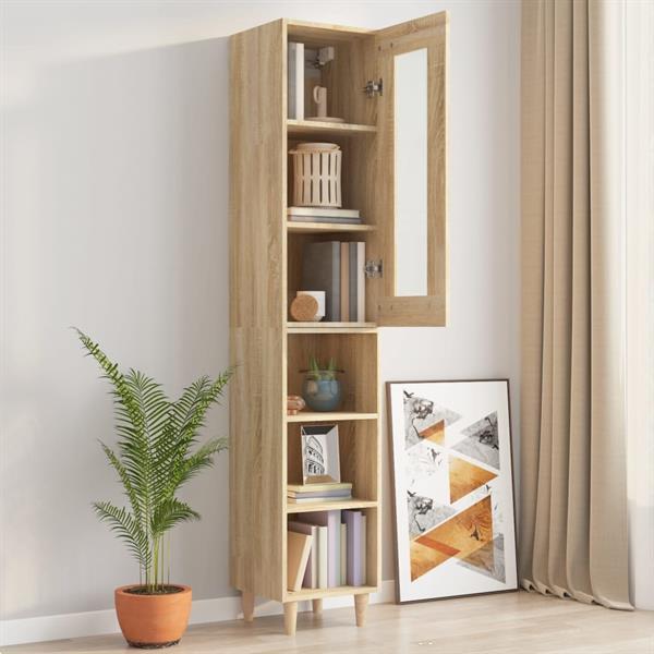 Grote foto vidaxl buffet haut ch ne sonoma 34 5x34x180 cm bois d ing ni huis en inrichting overige