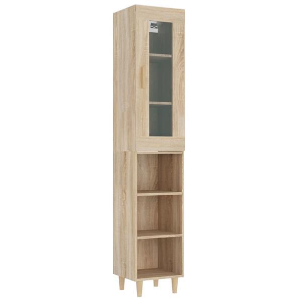 Grote foto vidaxl buffet haut ch ne sonoma 34 5x34x180 cm bois d ing ni huis en inrichting overige