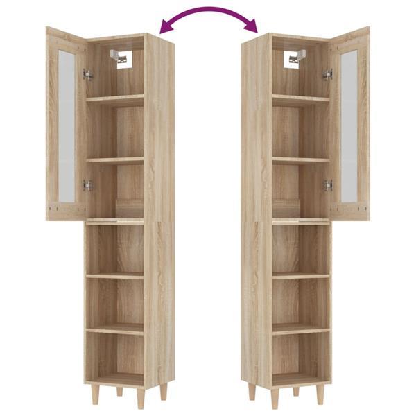 Grote foto vidaxl buffet haut ch ne sonoma 34 5x34x180 cm bois d ing ni huis en inrichting overige