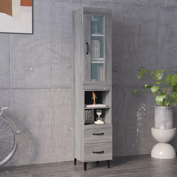 Grote foto vidaxl buffet haut sonoma gris 34 5x34x180 cm bois d ing nie huis en inrichting overige