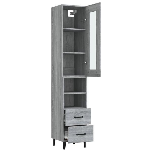 Grote foto vidaxl buffet haut sonoma gris 34 5x34x180 cm bois d ing nie huis en inrichting overige