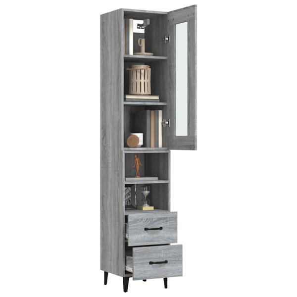 Grote foto vidaxl buffet haut sonoma gris 34 5x34x180 cm bois d ing nie huis en inrichting overige