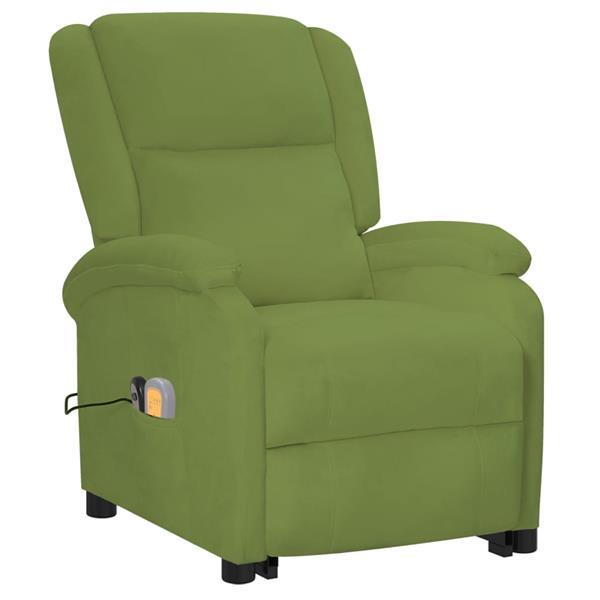 Grote foto vidaxl fauteuil de massage inclinable vert clair velours huis en inrichting stoelen