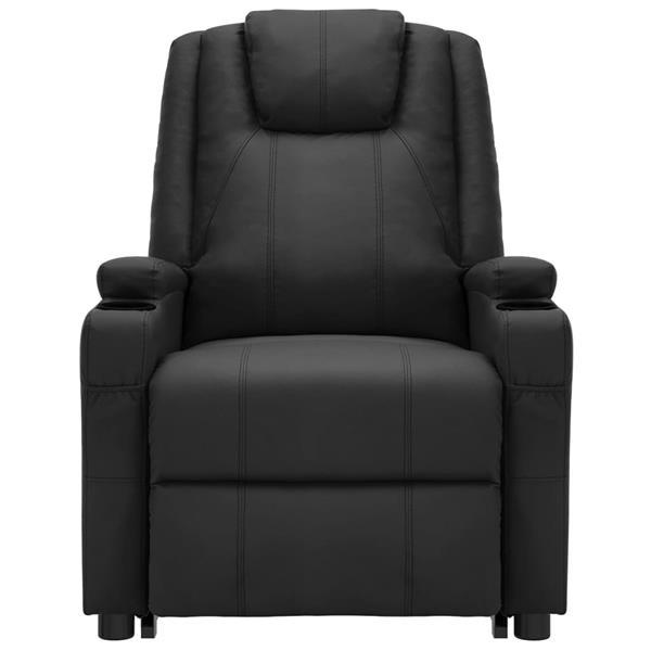 Grote foto vidaxl fauteuil inclinable de massage noir similicuir huis en inrichting stoelen