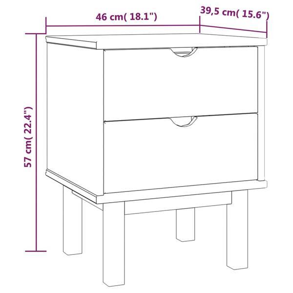 Grote foto vidaxl table de chevet otta marron et blanc 46x39 5x57 cm bo huis en inrichting complete slaapkamers