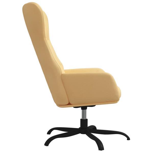 Grote foto vidaxl chaise de relaxation avec tabouret cr me tissu microf huis en inrichting stoelen