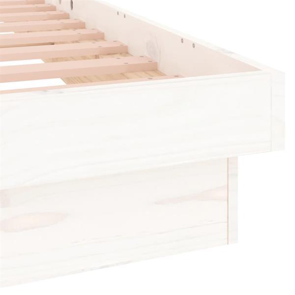Grote foto vidaxl cadre de lit led blanc 90x190 cm simple bois massif huis en inrichting bedden