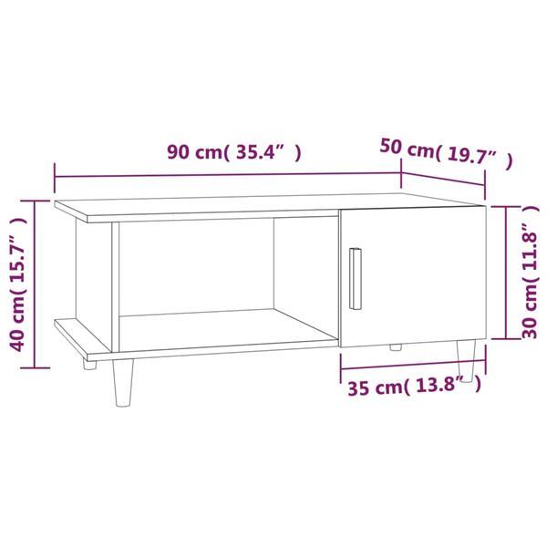 Grote foto vidaxl table basse ch ne fum 90x50x40 cm bois d ing nierie huis en inrichting eettafels