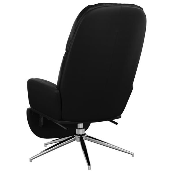 Grote foto vidaxl chaise de relaxation avec repose pied noir brillant s huis en inrichting stoelen