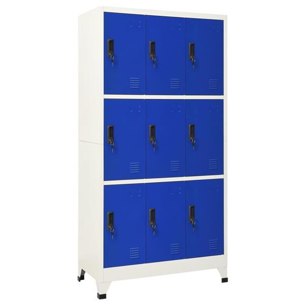 Grote foto vidaxl armoire casiers gris et bleu 90x45x180 cm acier huis en inrichting overige
