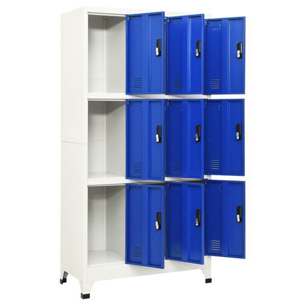 Grote foto vidaxl armoire casiers gris et bleu 90x45x180 cm acier huis en inrichting overige