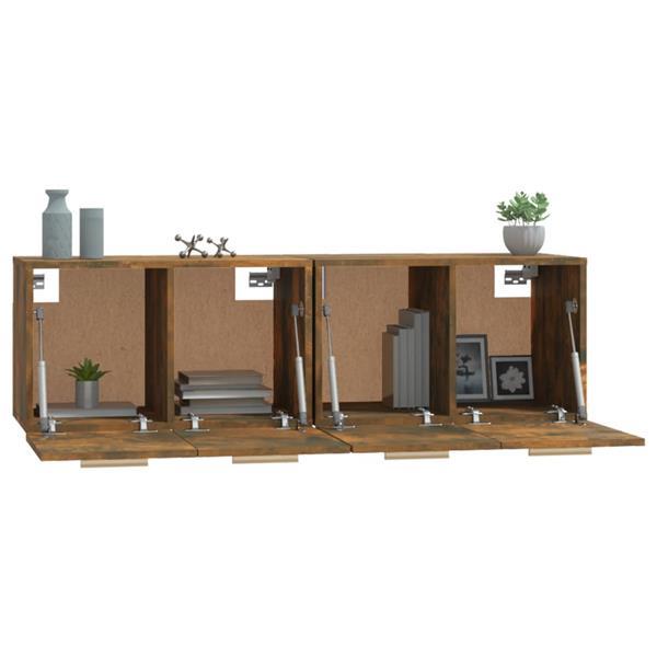 Grote foto vidaxl armoires murales 2pcs ch ne fum 60x36 5x35cm bois d huis en inrichting overige