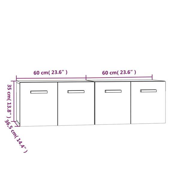 Grote foto vidaxl armoires murales 2pcs ch ne fum 60x36 5x35cm bois d huis en inrichting overige