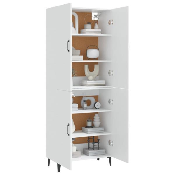 Grote foto vidaxl buffet haut blanc 70x34x180 cm bois d ing nierie huis en inrichting overige