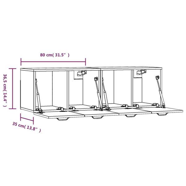 Grote foto vidaxl armoires murales 2 pcs sonoma gris 80x35x36 5 cm huis en inrichting overige