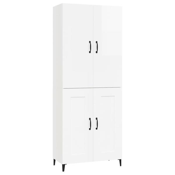 Grote foto vidaxl buffet haut blanc brillant 70x34x180 cm bois d ing ni huis en inrichting overige