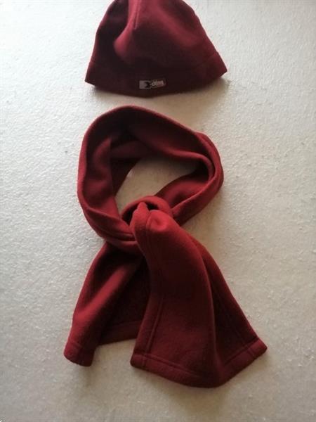 Grote foto wijnrode fleece muts en sjaal van mylene kleding dames mutsen sjaals en handschoenen