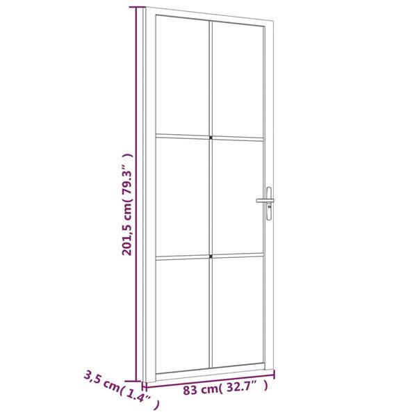 Grote foto vidaxl binnendeur 83x201 5 cm esg glas en aluminium wit doe het zelf en verbouw deuren en horren