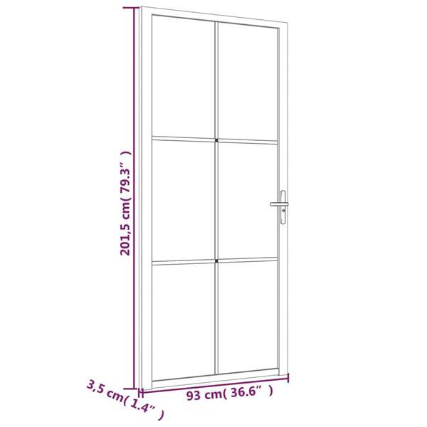 Grote foto vidaxl binnendeur 93x201 5 cm esg glas en aluminium wit doe het zelf en verbouw deuren en horren