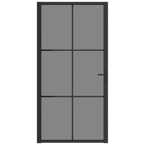 Grote foto vidaxl binnendeur 102 5x201 5 cm esg glas en aluminium zwart doe het zelf en verbouw deuren en horren