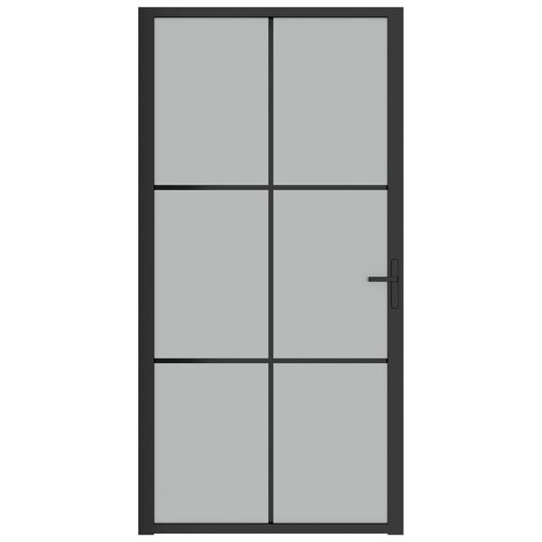 Grote foto vidaxl binnendeur 102 5x201 5 cm matglas en aluminium zwart doe het zelf en verbouw deuren en horren