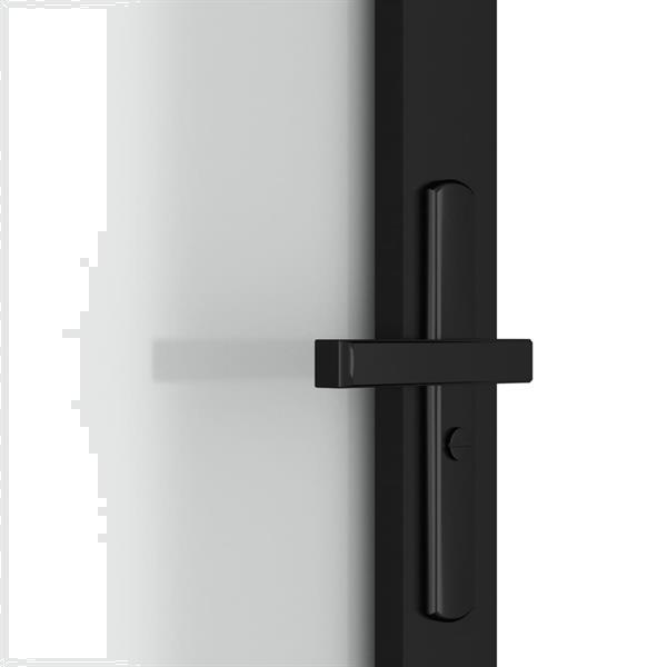 Grote foto vidaxl binnendeur 102 5x201 5 cm matglas en aluminium zwart doe het zelf en verbouw deuren en horren