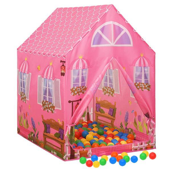 Grote foto vidaxl kinderspeeltent met 250 ballen 69x94x104 cm roze kinderen en baby los speelgoed
