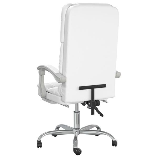 Grote foto vidaxl kantoorstoel massage verstelbaar kunstleer wit huis en inrichting kantooraccessoires