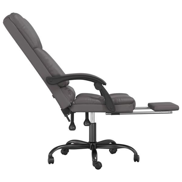 Grote foto vidaxl kantoorstoel massage verstelbaar kunstleer grijs huis en inrichting kantooraccessoires