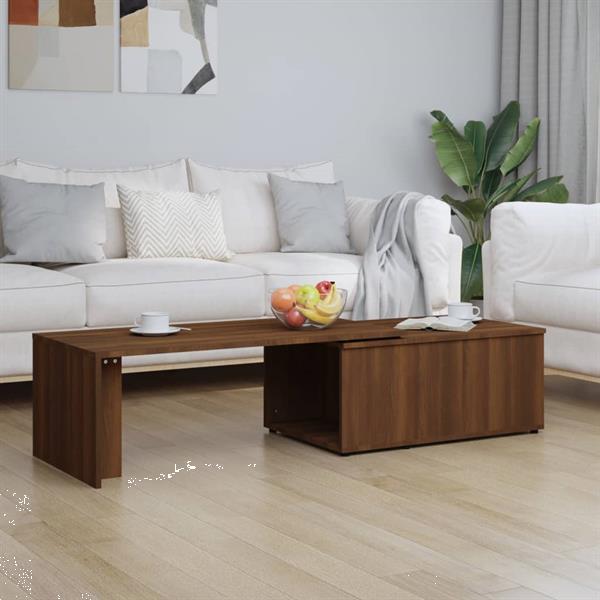 Grote foto vidaxl salontafel 150x50x35 cm bewerkt hout bruineikenkleuri huis en inrichting eettafels