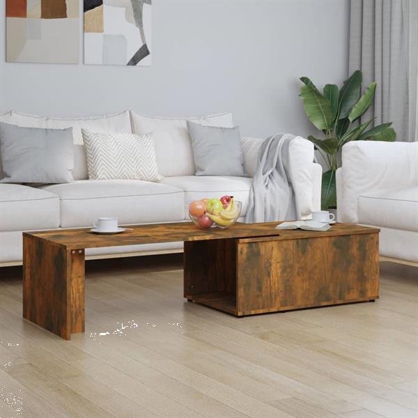 Grote foto vidaxl salontafel 150x50x35 cm bewerkt hout gerookt eikenkle huis en inrichting eettafels