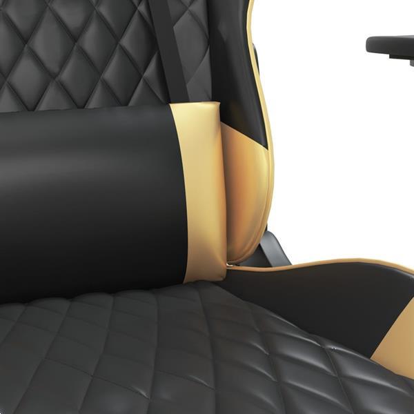 Grote foto vidaxl chaise de jeu avec repose pied noir et dor similicui huis en inrichting stoelen