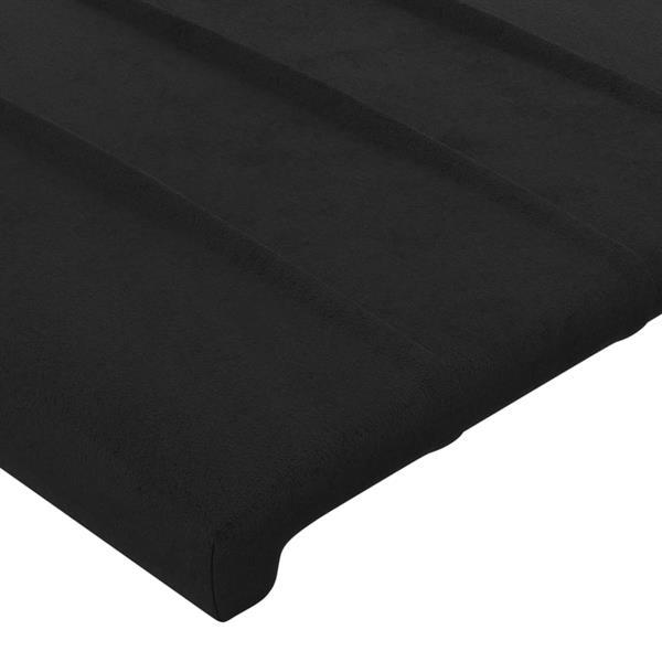 Grote foto vidaxl cadre de lit avec t te de lit noir 160x200 cm velours huis en inrichting bedden