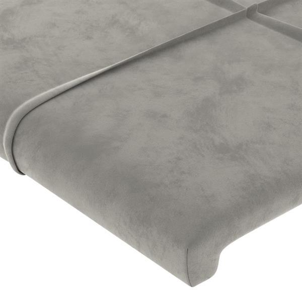 Grote foto vidaxl cadre de lit avec t te de lit gris clair 140x200 cm huis en inrichting bedden