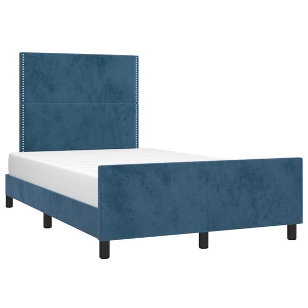 Grote foto vidaxl cadre de lit avec t te de lit bleu fonc 120x200 cm v huis en inrichting bedden