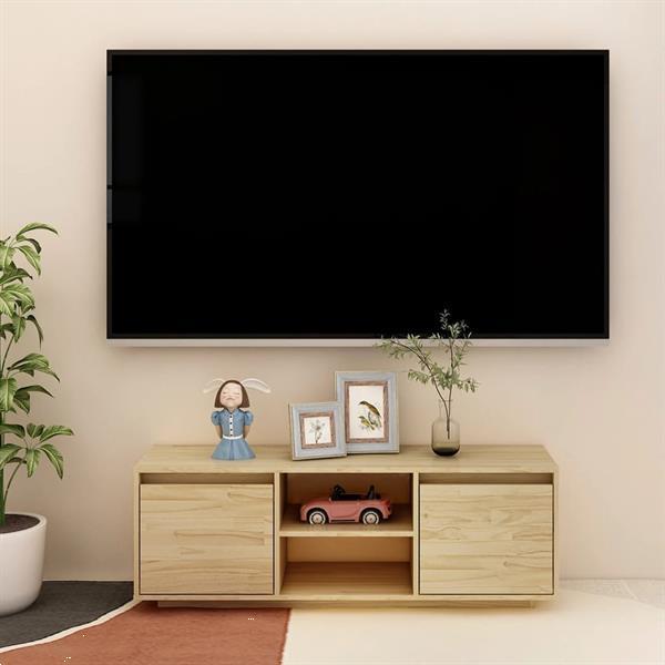 Grote foto vidaxl meuble tv 110x30x40 cm bois de pin massif huis en inrichting overige