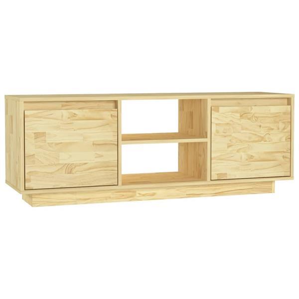 Grote foto vidaxl meuble tv 110x30x40 cm bois de pin massif huis en inrichting overige