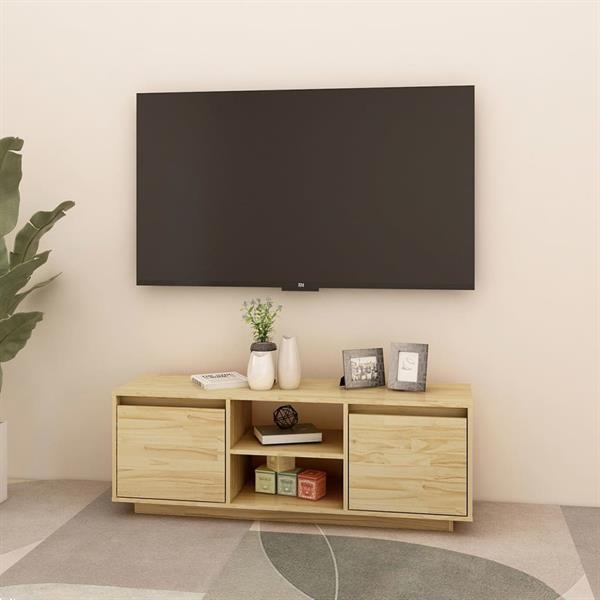 Grote foto vidaxl meuble tv 110x30x40 cm bois de pin massif huis en inrichting overige