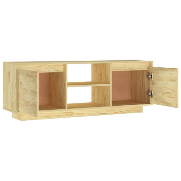 Grote foto vidaxl meuble tv 110x30x40 cm bois de pin massif huis en inrichting overige