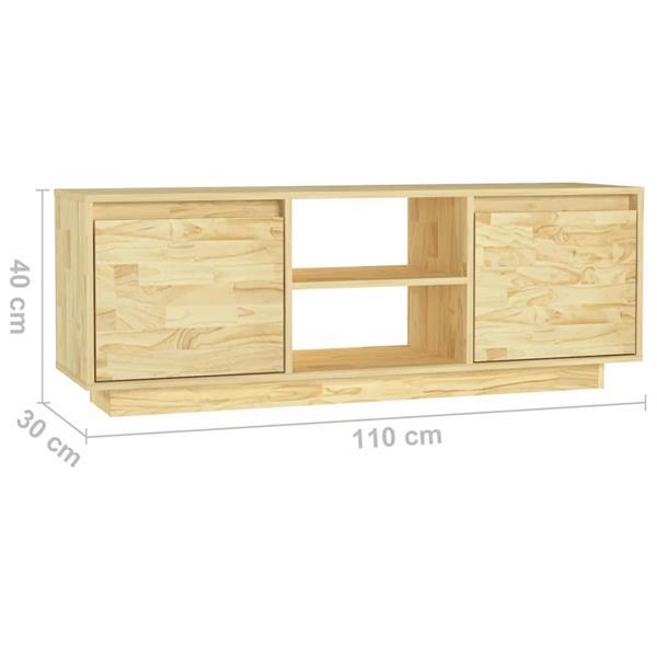 Grote foto vidaxl meuble tv 110x30x40 cm bois de pin massif huis en inrichting overige