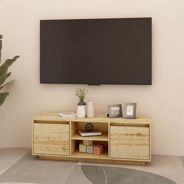 Grote foto vidaxl meuble tv 110x30x40 cm bois de sapin massif huis en inrichting overige