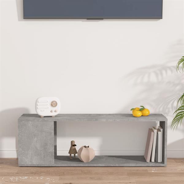 Grote foto vidaxl meuble tv gris b ton 100x24x32 cm agglom r huis en inrichting overige
