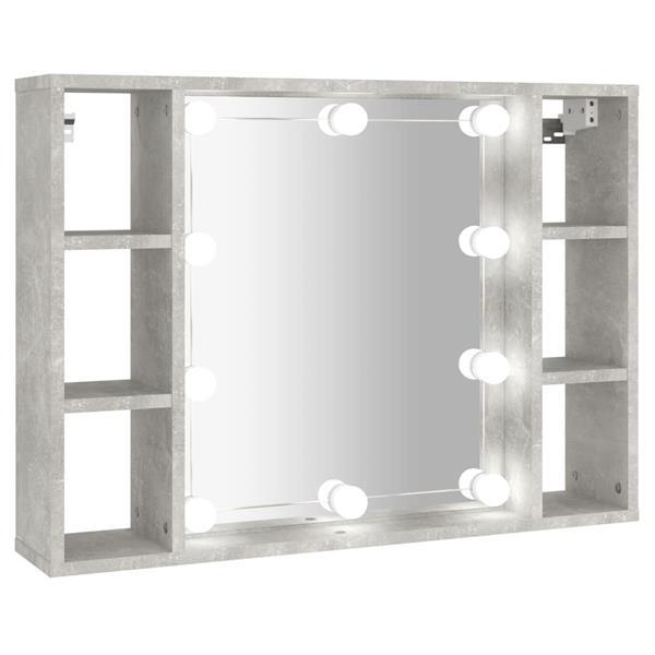 Grote foto vidaxl armoire miroir avec led gris b ton 76x15x55 cm huis en inrichting eettafels